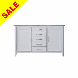 Grey Painted Large Sideboard with Oak